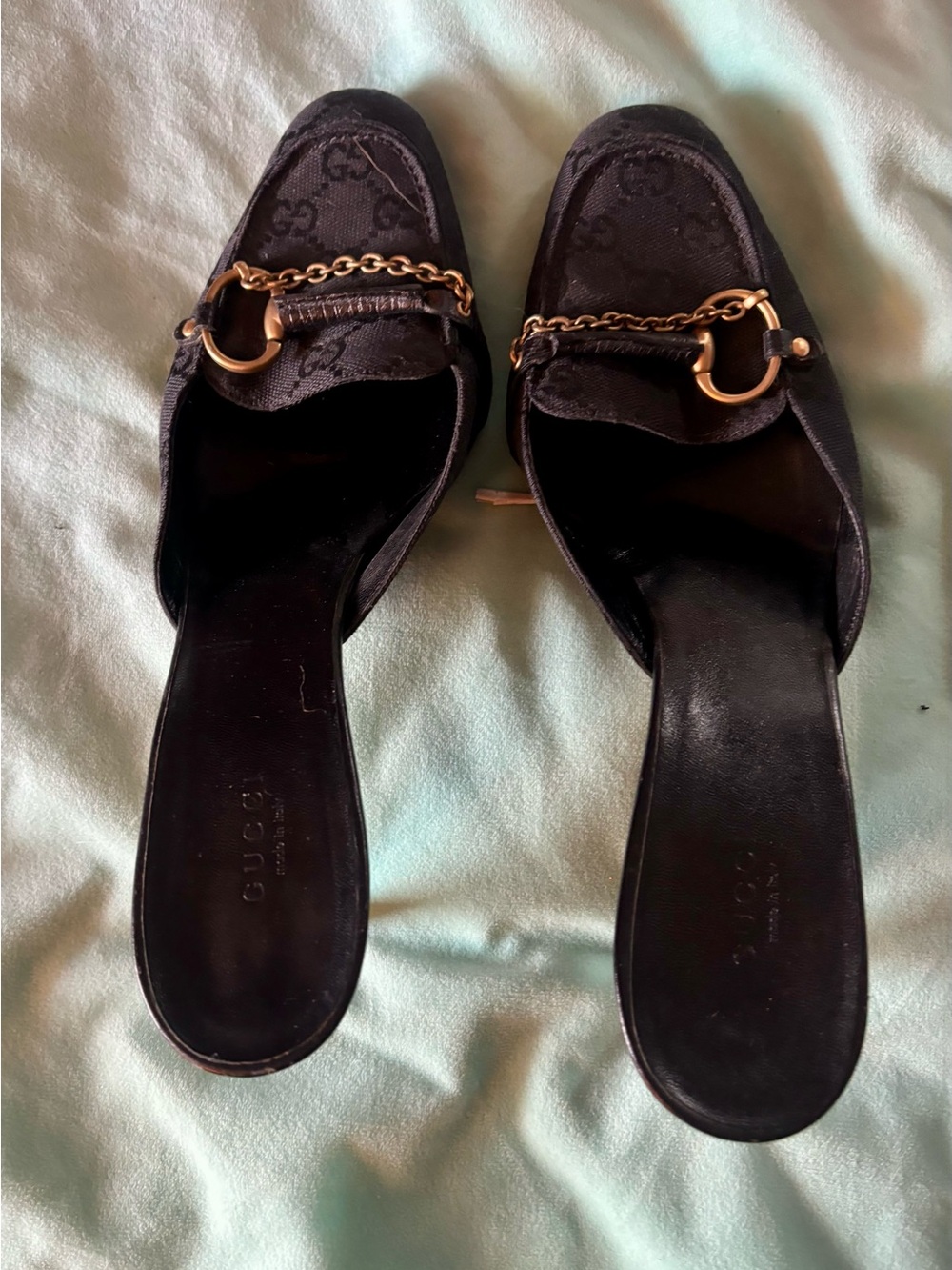 Gucci   Black heels Chain Detail Women's mules